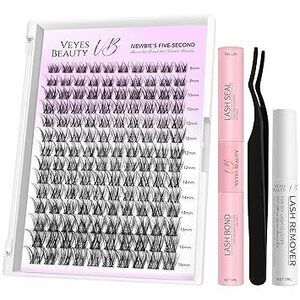 Lash Clusters Kit Individual Eyelash Extensions Thin & Invisible Band Diy False